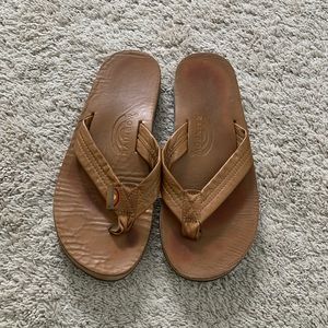 Rainbow double layer leather sandals, men size medium, great condition